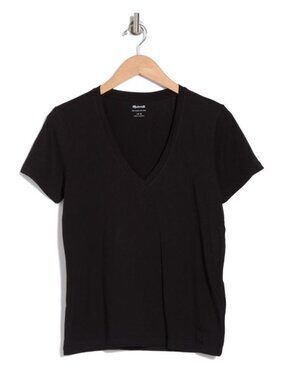 Madewell - Softfade V-Neck Tee | Black | Large